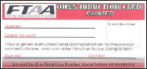 FTAA induction card front