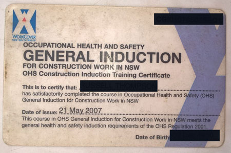 Construction White Card